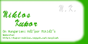 miklos kupor business card